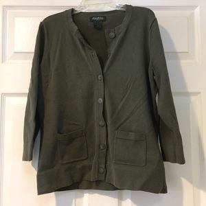 Eddie Bauer Quarter Length Sleeve Cardigan Large